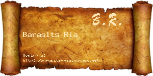 Barasits Ria névjegykártya